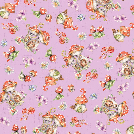 Fairy Garden by Sillier than Sally Designs Mushroom Toss    FAIG5157-C Cotton Woven Fabric