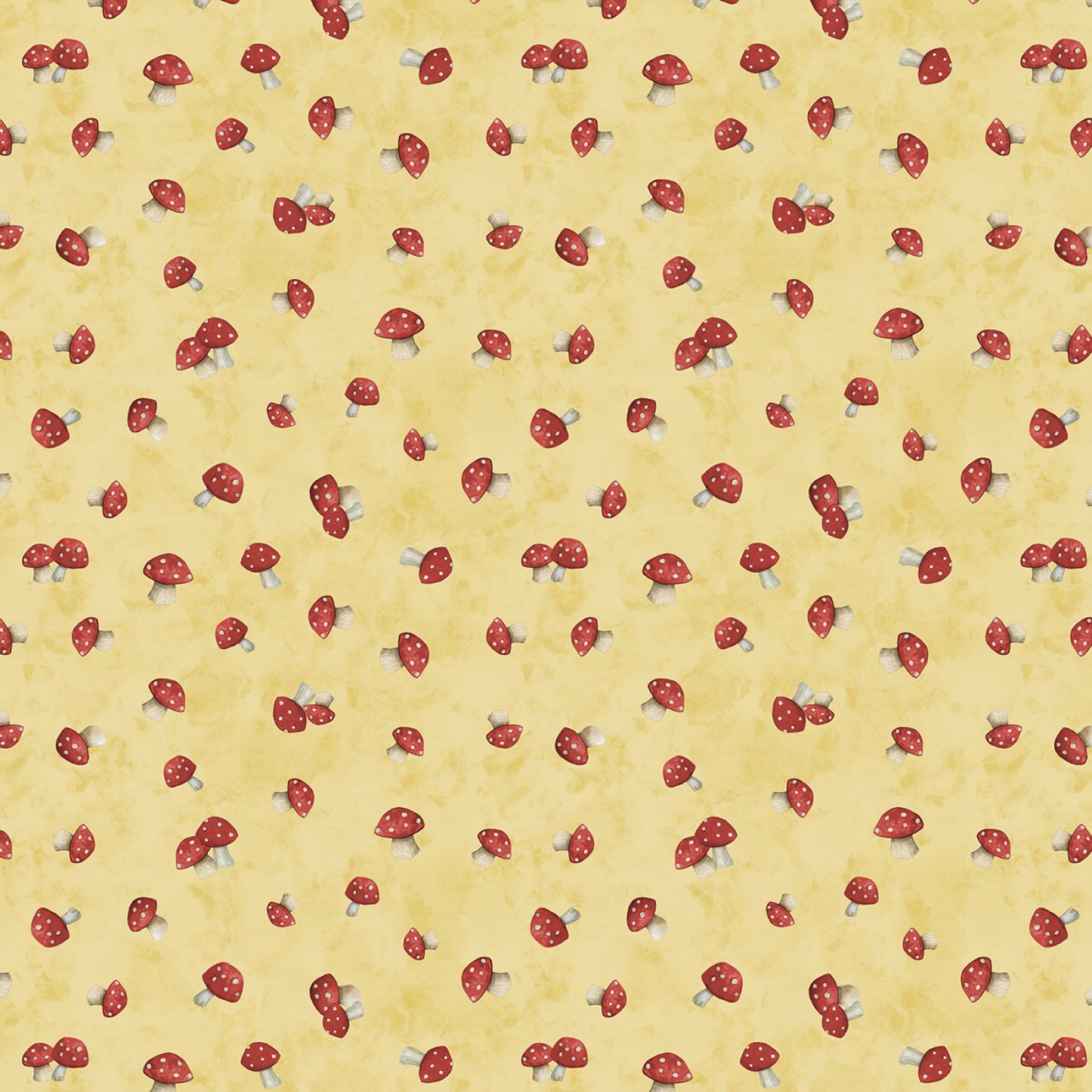 Buzzin with My Gnome-iezz  by Susan Winget Mushroom Toss Yellow    39839-531 Cotton Woven Fabric