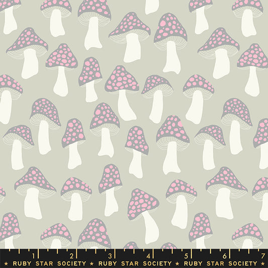 Firefly by Sarah Watts of Ruby Star Society Mushrooms Ash    RS2072-11 Cotton Woven Fabric