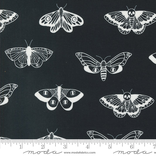 PREORDER ITEM - EXPECTED APRIL 2024:  Noir by Alli K Design Mystic Moth Midnight Ghost    11543-23 Cotton Woven Fabric