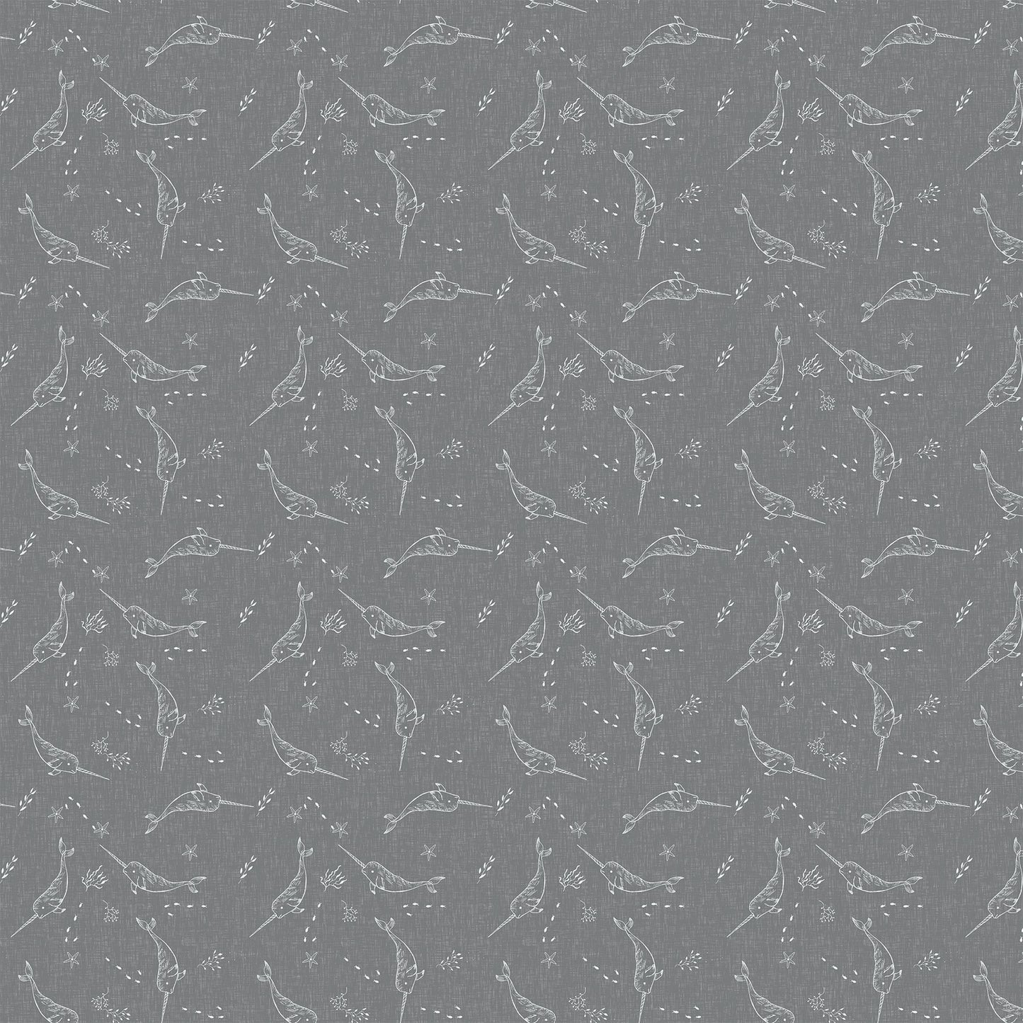 Calm Waters by Bernadett Urbanovics Narwhals Gray    90617-92 Cotton Woven Fabric