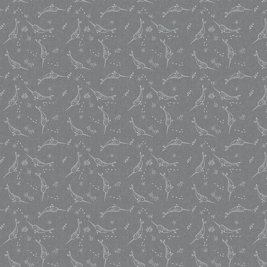 Calm Waters by Bernadett Urbanovics Narwhals Gray    90617-92 Cotton Woven Fabric