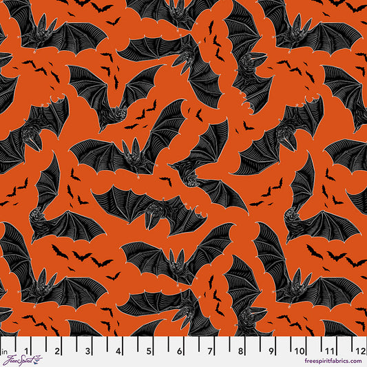 Scaredy Cat by Rachel Hauer Night Fliers PWRH027.ORANGE Cotton Woven Fabric