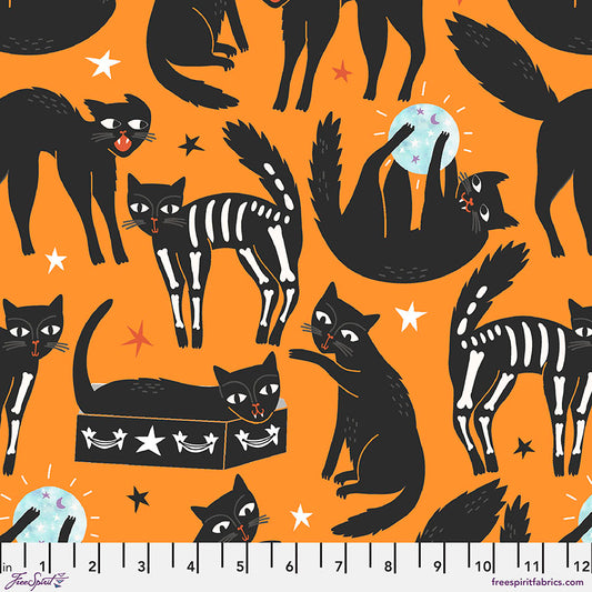 Spellbound by Maude Asbury Nine LIves Orange (Glow) PWMA037.XORANGE Cotton Woven Fabric