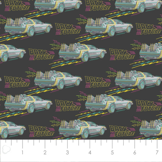 Licensed Back to the Future No Roads Grey 96330103-01 Cotton Woven Fabric