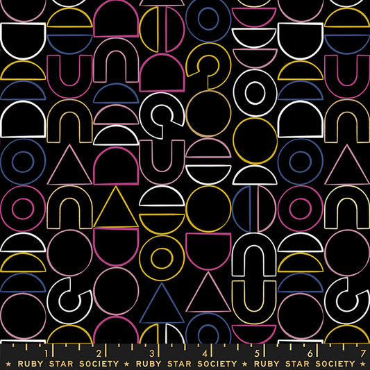 Reign by Rashida Coleman Hale of Ruby Star Society Noble Black Metallic    RS1028-14M Cotton Woven Fabric