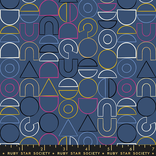 Reign by Rashida Coleman Hale of Ruby Star Society Noble Bluebell Metallic    RS1028-13M Cotton Woven Fabric