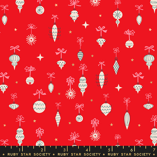 Jolly Darlings by Ruby Star Society Ornamentals Metallic Ruby    RS5086-12M Cotton Woven Fabric