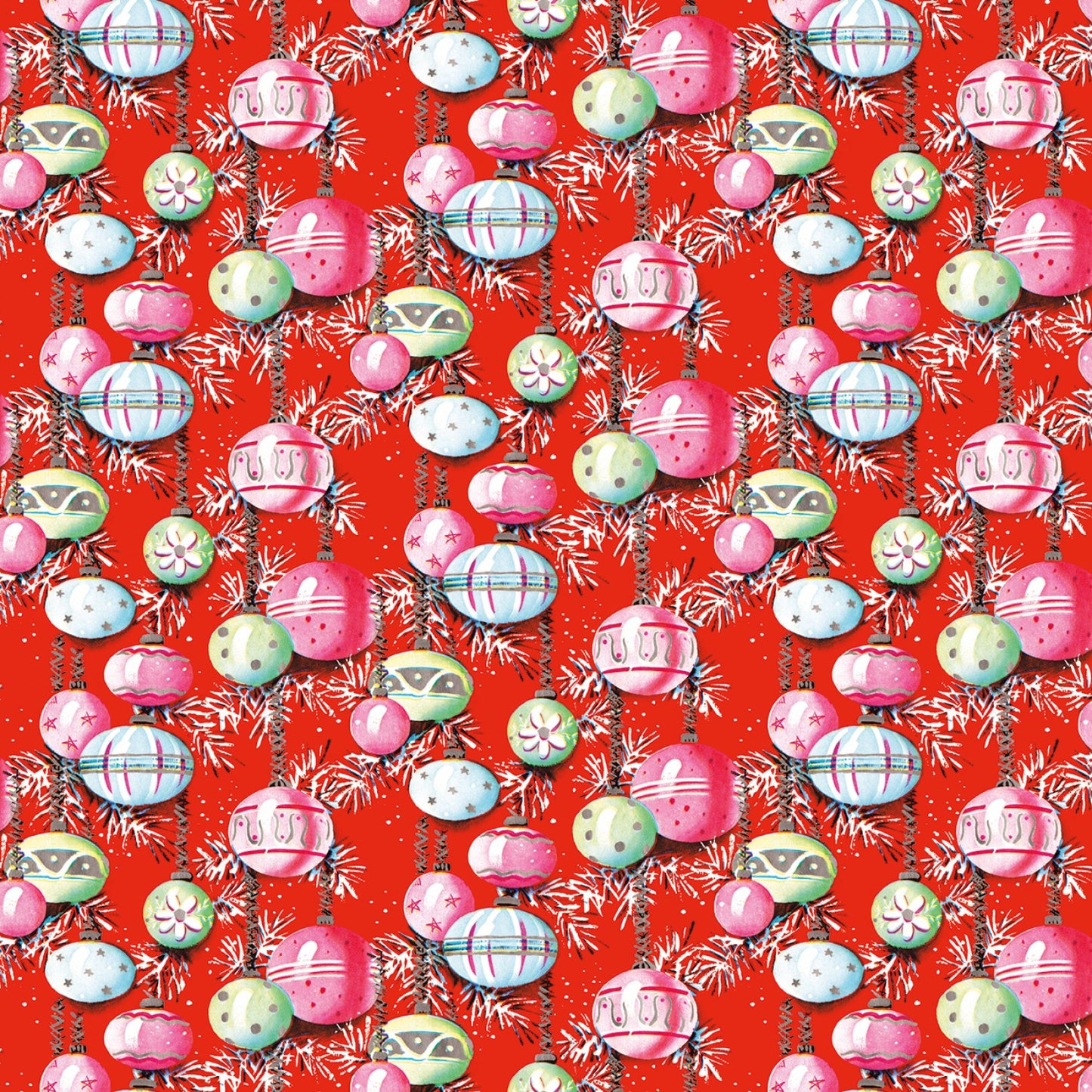 Christmas Joy by Cottage Mama Ornaments Red    C12251R-RED Cotton Woven Fabric