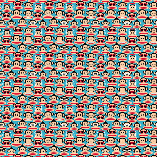 Licensed Paul Frank Packed Blue DDC10514-BLUE Cotton Woven Fabric