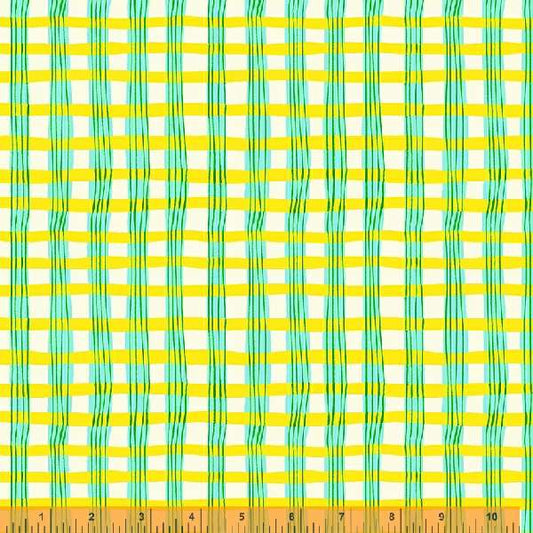 Lucky Rabbit by Heather Ross Painted Plaid Yellow    53245-8 Cotton Woven Fabric