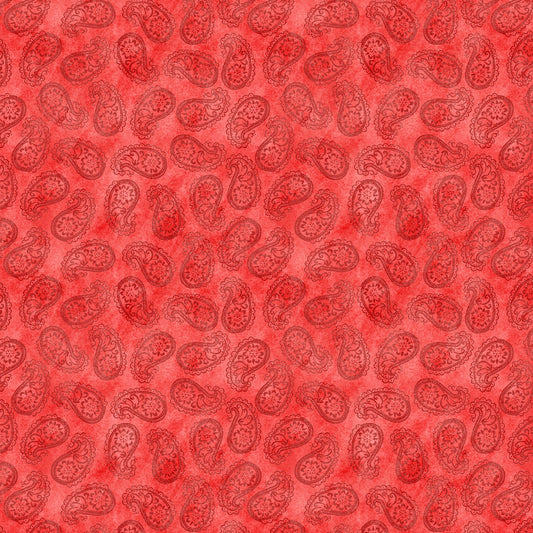 Savor the Gnoment by Sysan Winget Paisley Red 39723-333 Cotton Woven Fabric