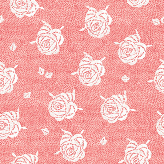 Be Mine Valentine by J. Wecker Frisch Paper Roses Pink    C12790R-PINK Cotton Woven Fabric