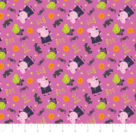 Licensed Character Halloween IV Peppa Witchy Halloween Pink 95220126-01 Cotton Woven Fabric