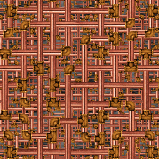 Time Travel by Urban Essence Designs Pipes Cooper 3016-33 Cotton Woven Fabric