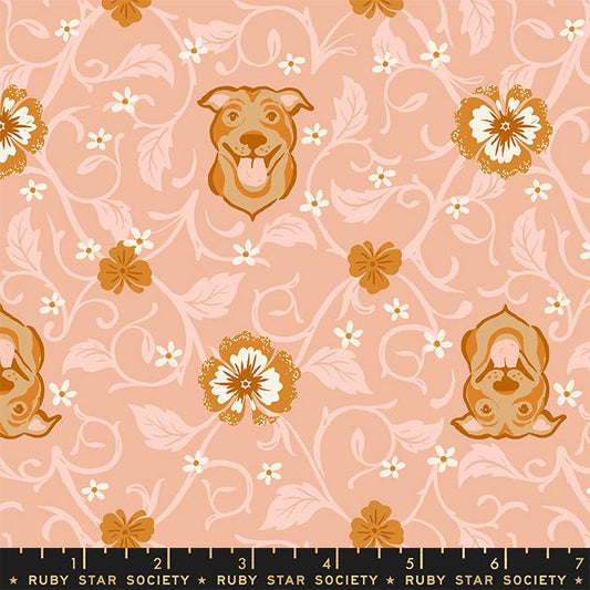 PREORDER ITEM - EXPECTED MAY 2024: Dog Park by Sarah Watts of Ruby Star Society Pitbull Dahlia    RS2095-13 Cotton Woven Fabric