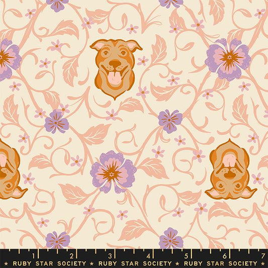 PREORDER ITEM - EXPECTED MAY 2024: Dog Park by Sarah Watts of Ruby Star Society Pitbull Shell    RS2095-11 Cotton Woven Fabric