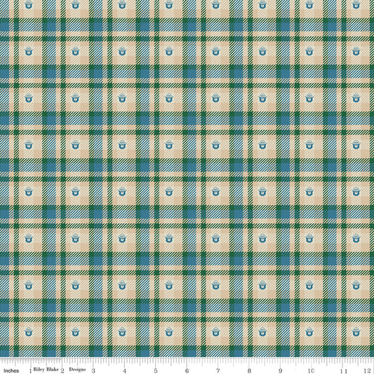 New Arrival: Only You Licensed Smokey Bear Plaid Cadet    C14645-CADET Cotton Woven Fabric