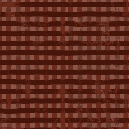 Midnight Flora by Melissa Lowry Plaid Dark Brick Y3390-52 Cotton Woven Fabric