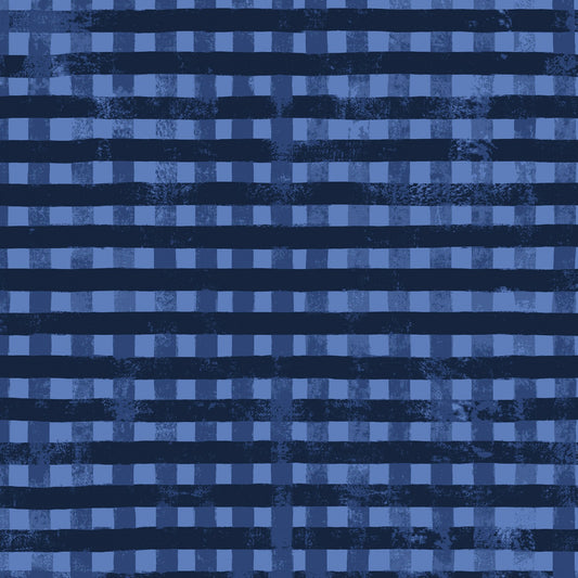 Midnight Flora by Melissa Lowry Plaid Dark Denim Y3390-89 Cotton Woven Fabric