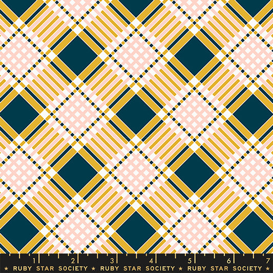 Strawberry Friends by Kimberly Kight of Ruby Star Society Plaid Goldenrod RS3040-12 Cotton Woven Fabric