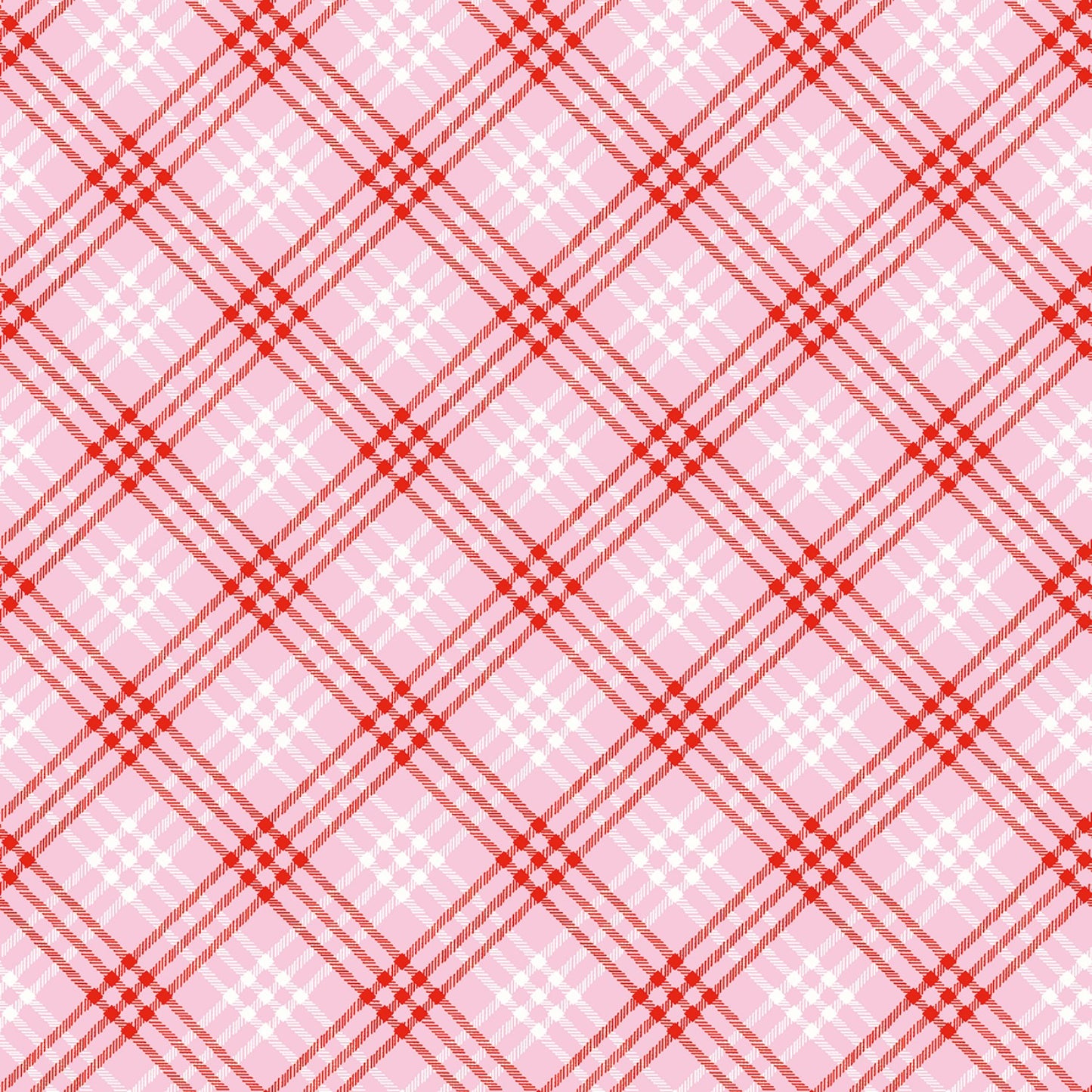 Christmas Joy by Cottage Mama Plaid Pink    C12253R-PINK Cotton Woven Fabric