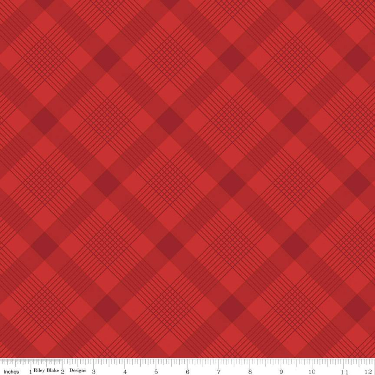 Falling in Love by Dani Mogstad Plaid Red     C11285-RED Cotton Woven Fabric