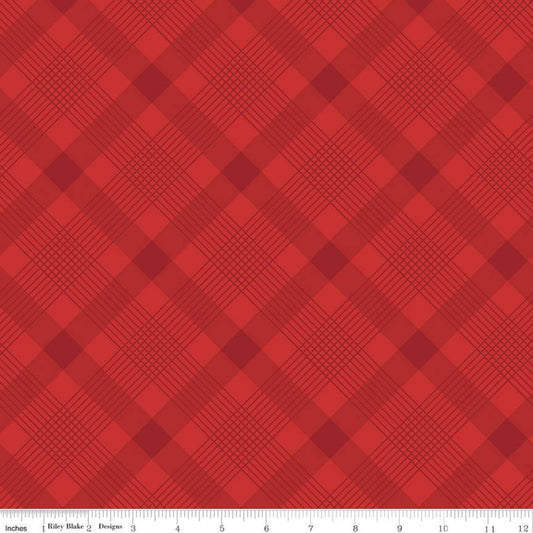 Falling in Love by Dani Mogstad Plaid Red     C11285-RED Cotton Woven Fabric