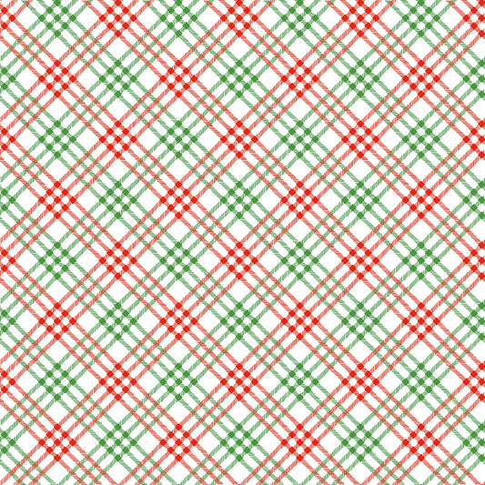Christmas Joy by Cottage Mama Plaid White    C12253R-WHITE Cotton Woven Fabric