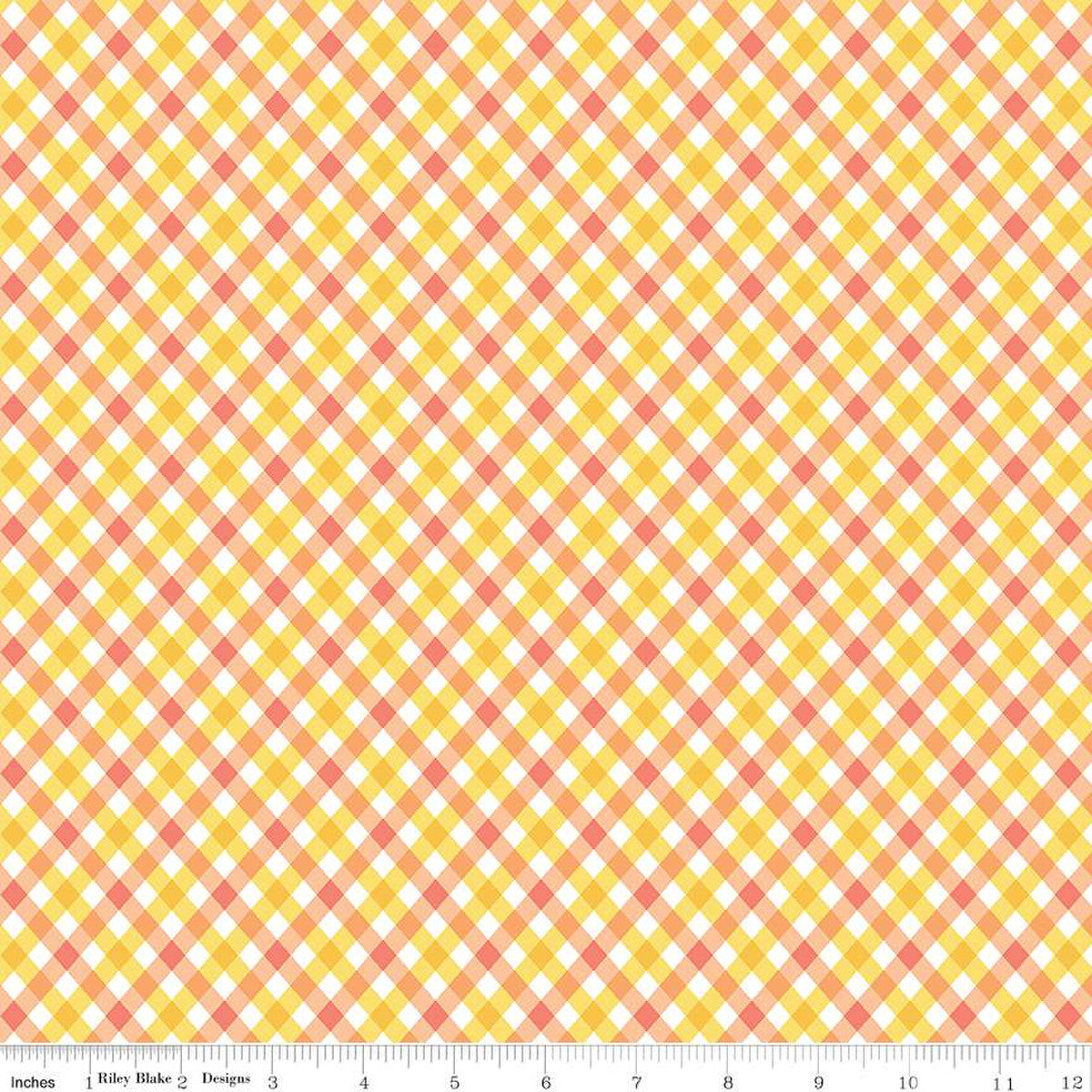 Fright Delight by LIndsay Wilkes of the Cottage Mama Plaid Yellow    C13235-YELLOW Cotton Woven Fabric