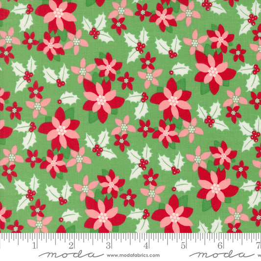 PREORDER ITEM - EXPECTED MAY 2024: Kitty Christmas by Urban Chiks Poinsettia Holly    31201.15 Cotton Woven Fabric
