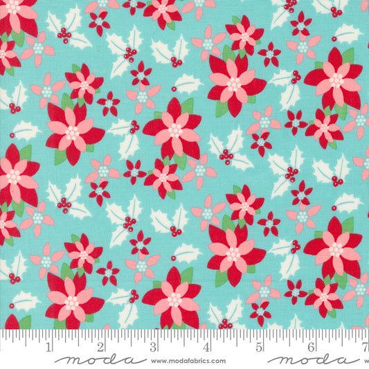 PREORDER ITEM - EXPECTED MAY 2024: Kitty Christmas by Urban Chiks Poinsettia Icicle    31201.16 Cotton Woven Fabric
