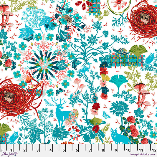 Land Art 2 by Odile Bailloeul Prairie PWOB060.WHITE Cotton Woven Fabric