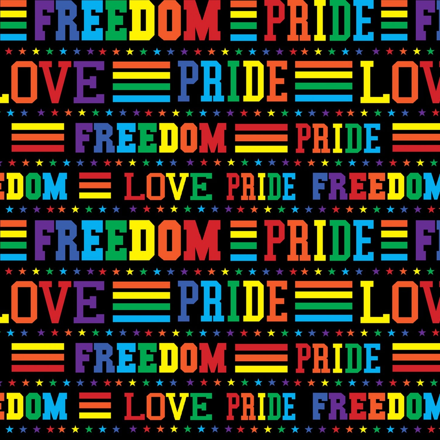 Love to All Pride Celebration Black    FLLA-D69-Z Cotton Woven Fabric