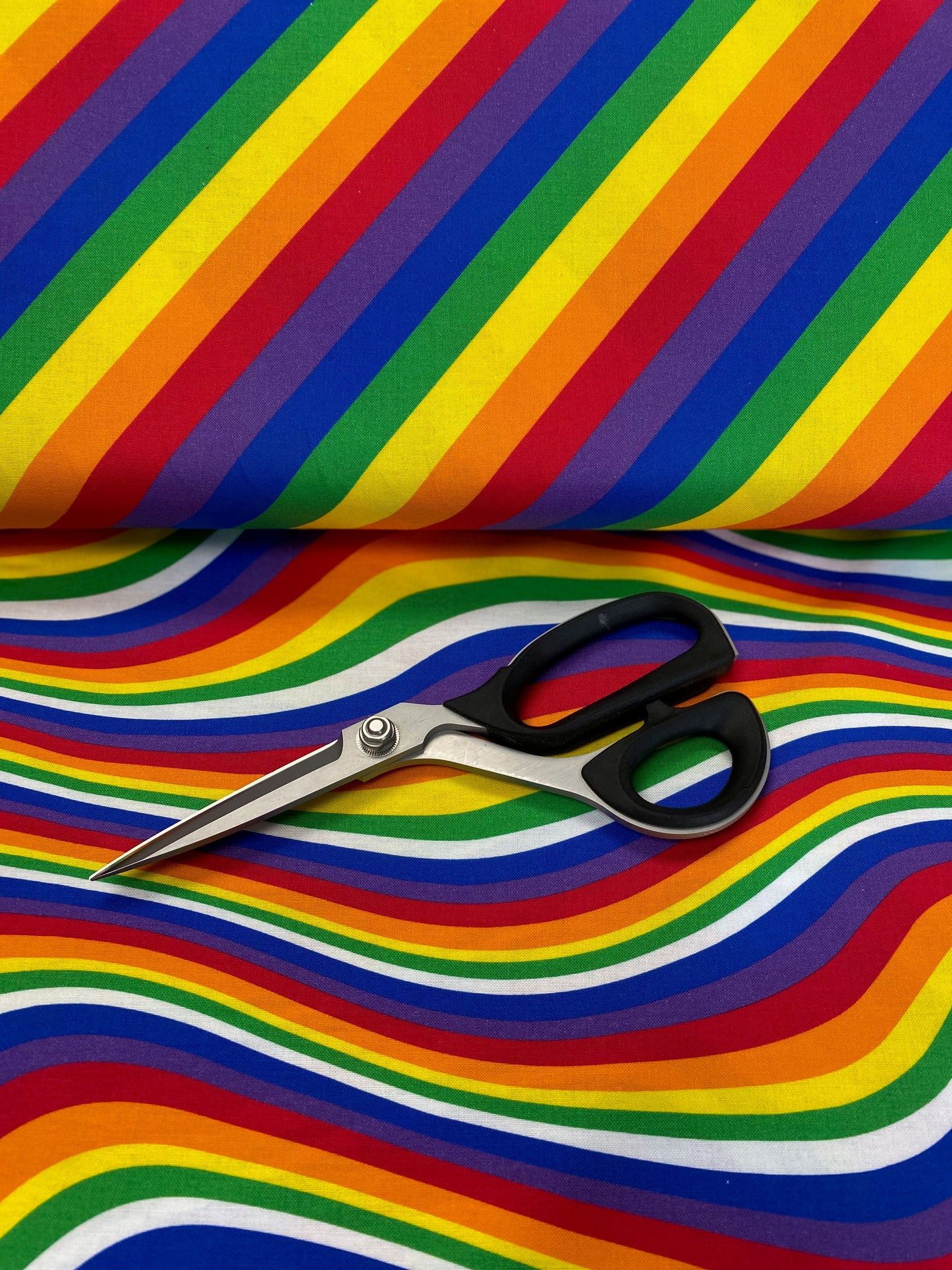 Proud to Be A Nurse Diagonal Rainbow Stripes    CD1433-RAINBOW Cotton Woven Fabric