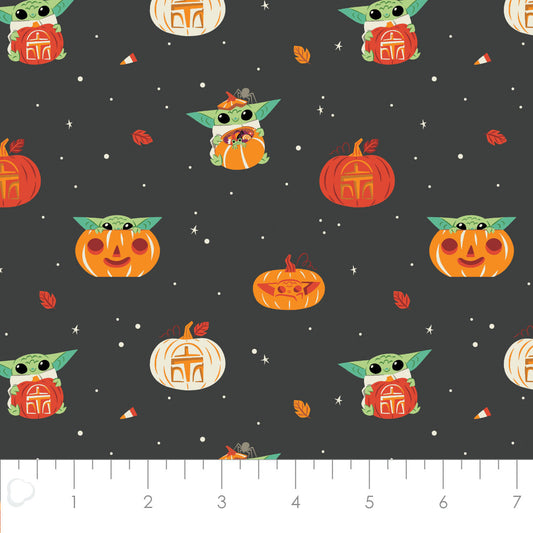 Licensed Character Halloween III Pumpkin Carvings Charcoal    73800369-03 Cotton Woven Fabric