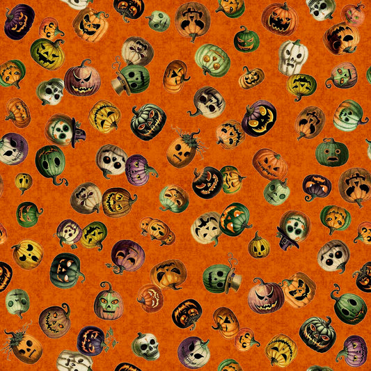 Creepsville by Morris Creative Group Pumpkin Toss Pumpkin 30205O Cotton Woven Fabric