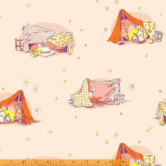 Lucky Rabbit by Heather Ross Quilt Tent Blush    53242-3 Cotton Woven Fabric