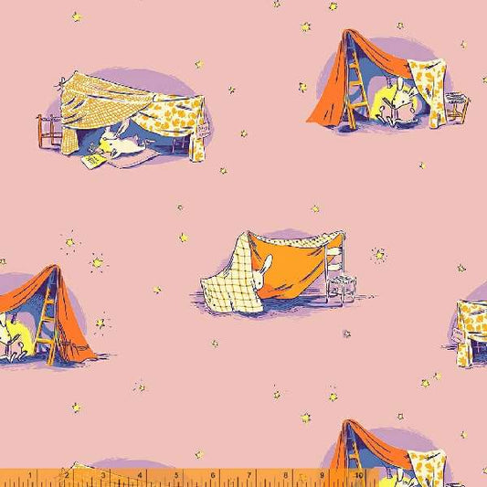 Lucky Rabbit by Heather Ross Quilt Tent Lilac    53242-4 Cotton Woven Fabric