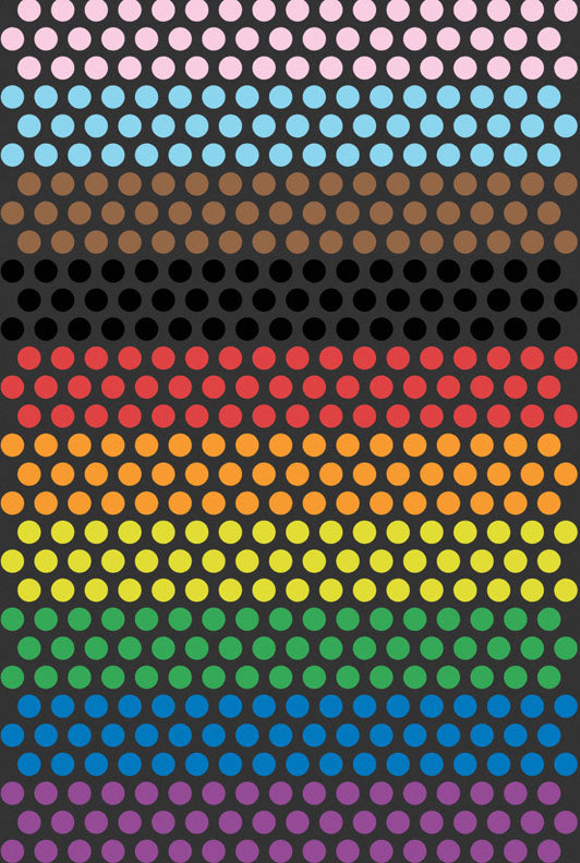Love is Love Rainbow Dot Charcoal    8943B Cotton Woven Fabric