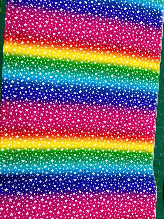 Love to All Rainbow Star Bright    FLLA-D70-A Cotton Woven Fabric
