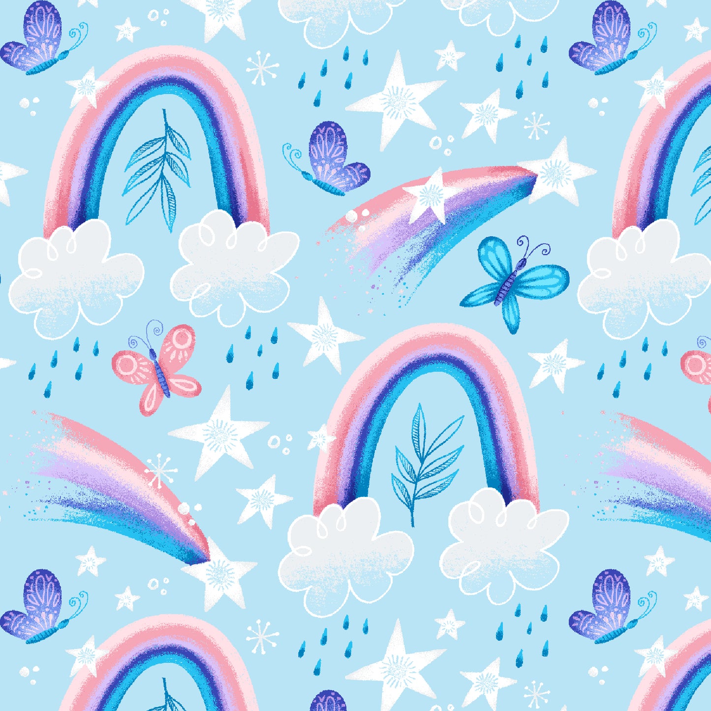 Sparkle Like a Unicorn by Danielle Hartgers Rainbows Blue    1857-70 Cotton Woven Fabric