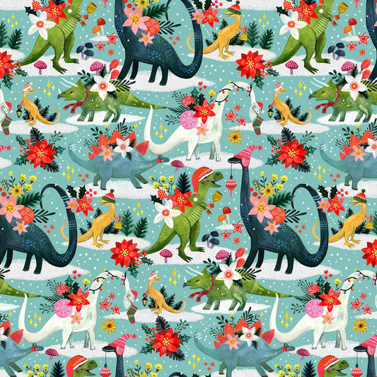 Fantastical Holidays by Miriam Bos Rawring Holidays     ST-DMB1849MUL Cotton Woven Fabric