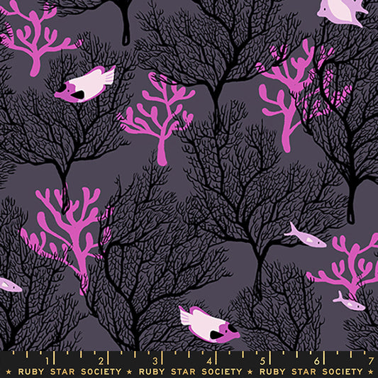 Florida 2 by Sarah Watts for Ruby Star Society Reef Eggplant      RS2053-15 Cotton Woven Fabric