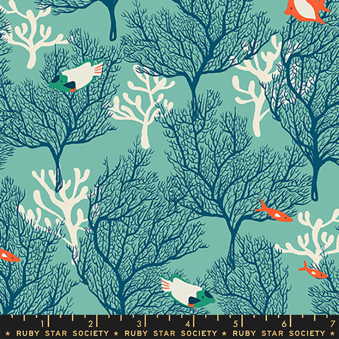 Florida 2 by Sarah Watts for Ruby Star Society Reef Water      RS2053-12 Cotton Woven Fabric