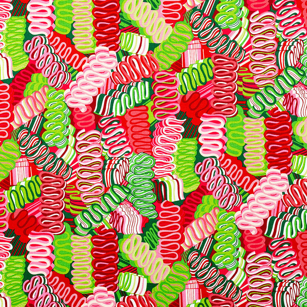 Christmas Time  Ribbon Candy Wintergreen  8841a  Cotton Woven Fabric