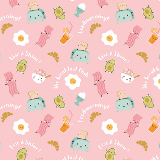 Rise & Shine by Puck Selders Rise & Shine Lt Pink 89210402-2 Cotton Woven Fabric