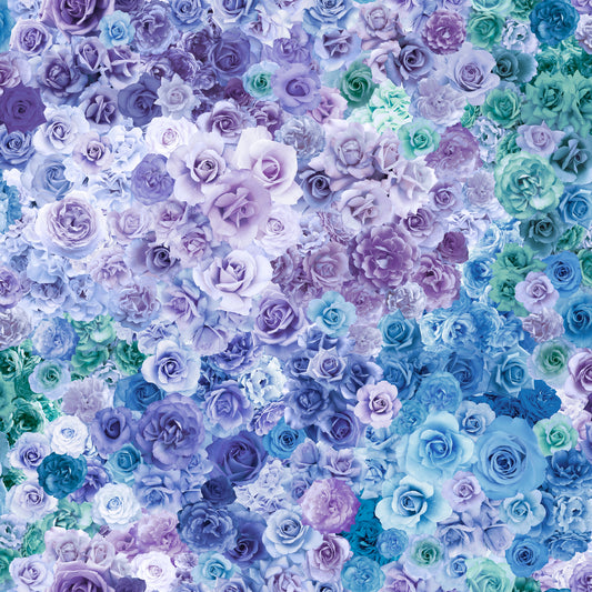 Gradients Parfait Roses Blue Raspberry 33640-14 Cotton Woven Fabric