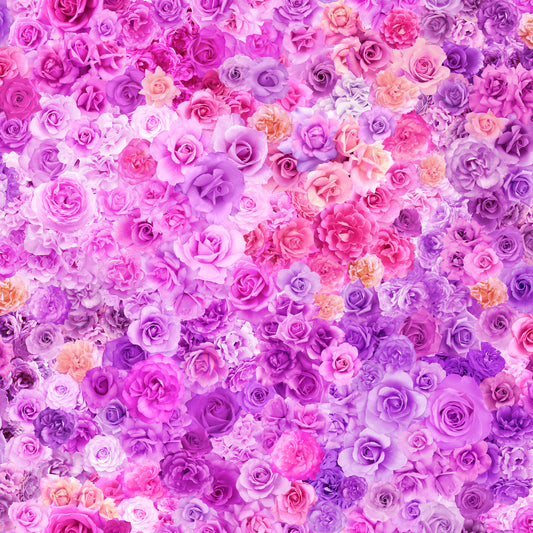 Gradients Parfait Roses Purple Passion 33640-18 Cotton Woven Fabric