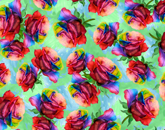 Rainbow Rose by Carol Cavlaris Roses Tossed 29200-H Cotton Woven Fabric